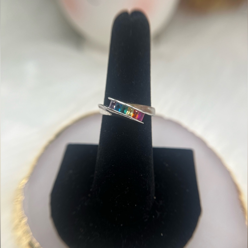 925 Silver Ring with MultiColor Stones